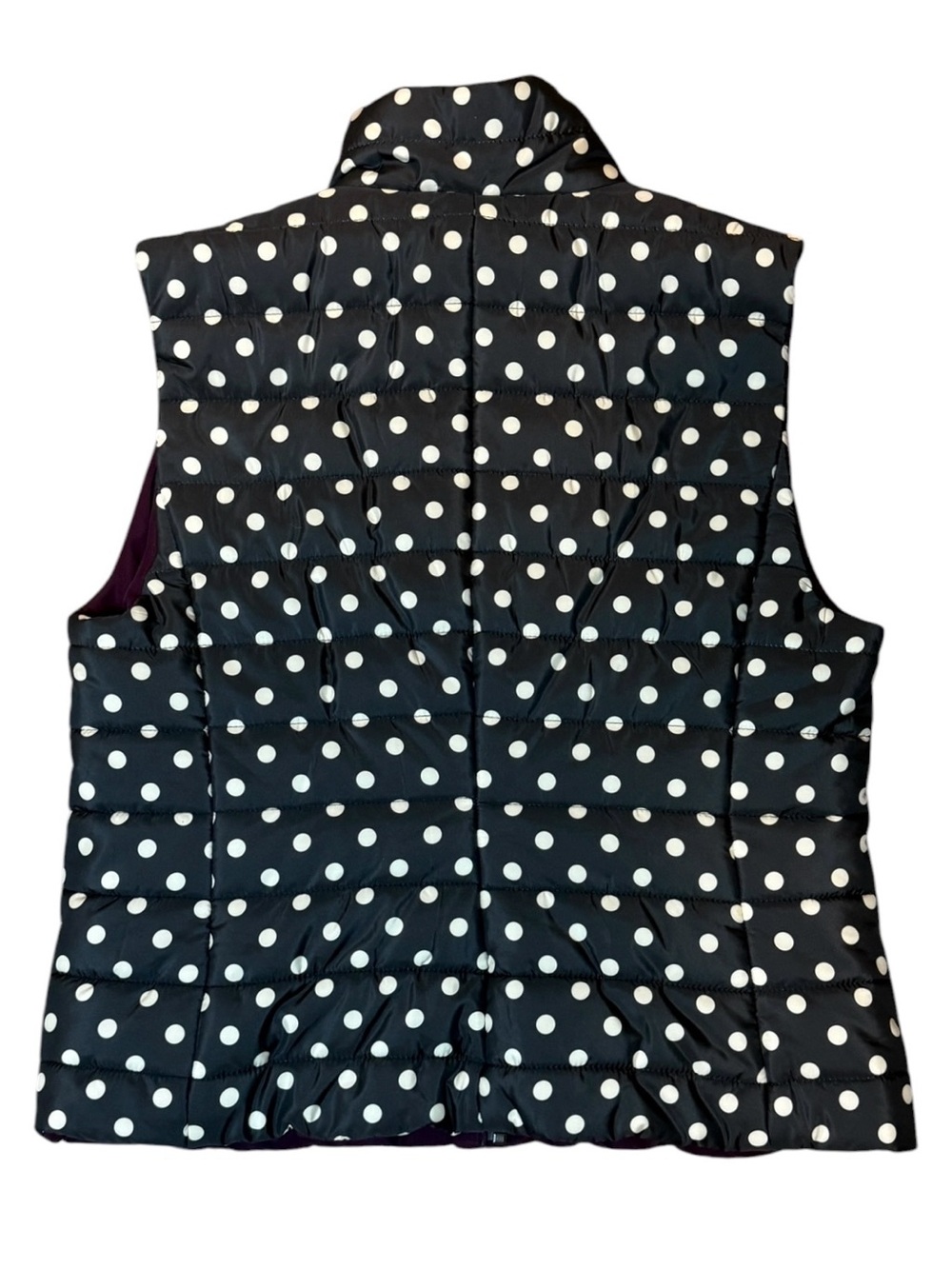 LOFT Black Polka Dot Quilted Vest - Picture 4 of 4